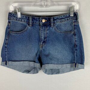 H&M & Denim Shorts Womens Regular Waist Shorts Cuffed Bohemian Cute Casual 6